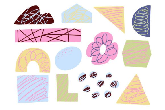 Abstract Scribble Texture Shape Element: Graphics & Illustrations
