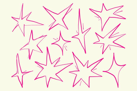 Abstract Sharp Starburst Doodle ShapeSet