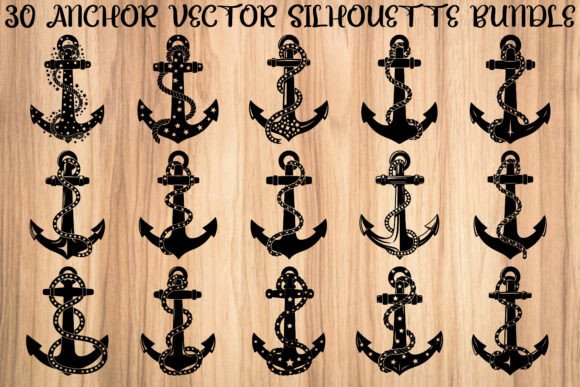 Anchor Silhouette Bundle: Nautical Graphics & Illustrations
