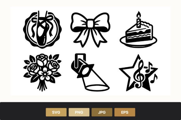 Ballet Slippers Bow Birthday Cake Music Graphics