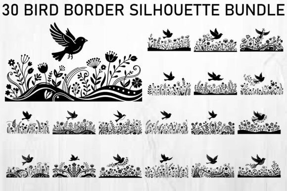 Bird Border SVG Bundle: Graphics & Illustrations for Handmade Crafters