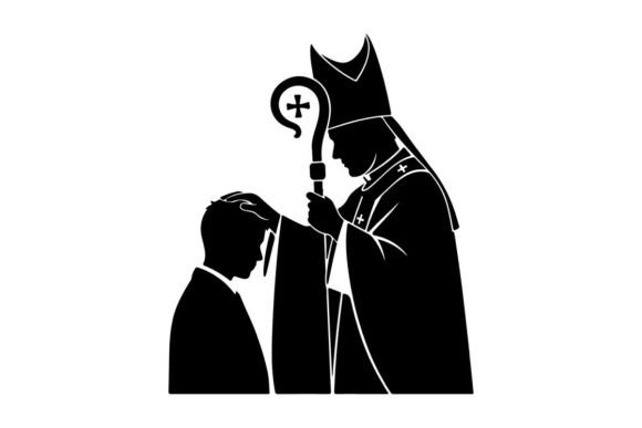 Bishop Performing Religious Confession W Graphics