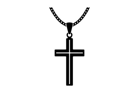 Black Metal Cross Necklace Pendant Graphics