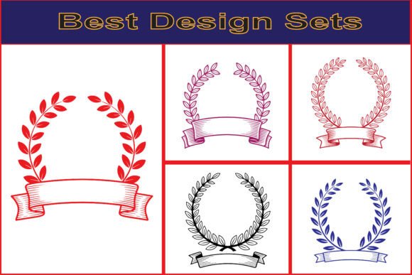 Classic Laurel Wreath Logo Vector Set: Graphics & Illustrations