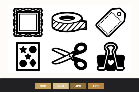Crafting Tools Line Art: Graphics & Illustrations