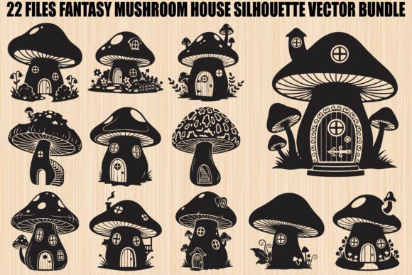 Fantasy Mushroom House SVG Bundle: Graphics & Illustrations