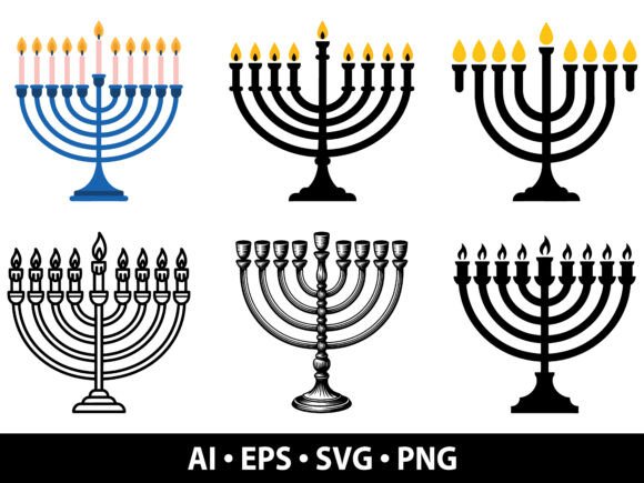 Hanukkah Menorah SVG Bundle: Graphics & Illustrations for Meaningful Design