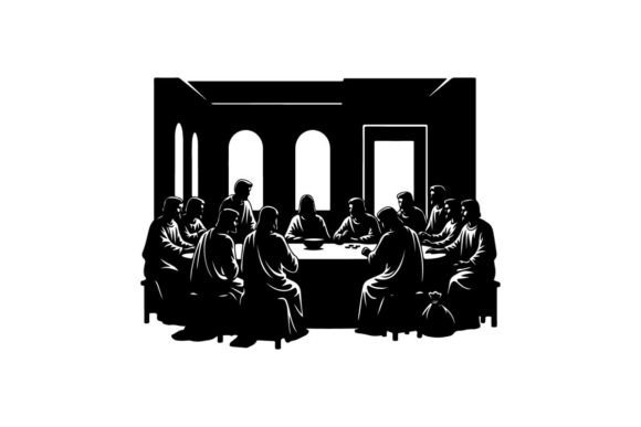 Historical Last Supper Scene with Discip Graphics