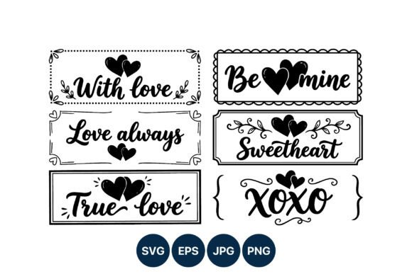 Love Phrases Valentines Day Hearts: Graphics & Illustrations
