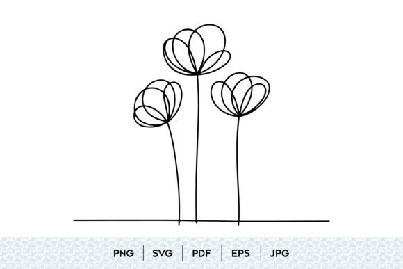 Minimal Tulip Flower Line Art SVG