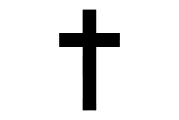 Minimalist Black Cross Symbol on White B Graphics