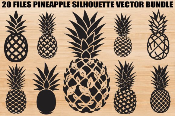 Pineapple Silhouette Bundle: Graphics & Illustrations for Local Branding