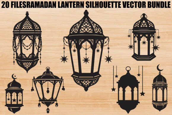 Ramadan Lantern Silhouette Bundle: Graphics & Illustrations for Local Branding