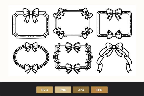 Reviewing Bow Decorated Frames Vector Art for Client Work