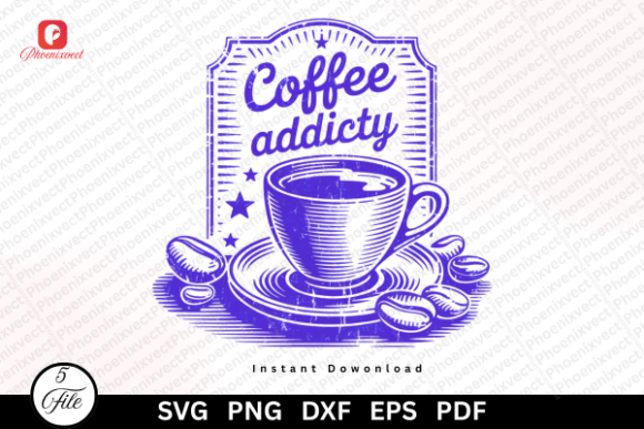Vintage Coffee Lover Coffee Addict SVG Graphics