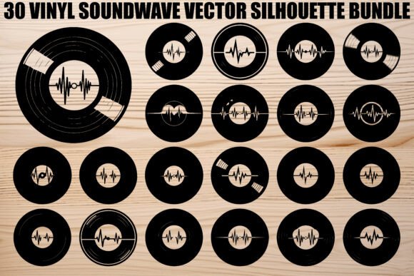 Vinyl Soundwave Silhouette Bundle: Graphics & Illustrations