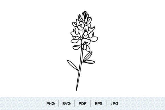 Wildflower Stem SVG: Minimal Botanical Graphics & Illustrations